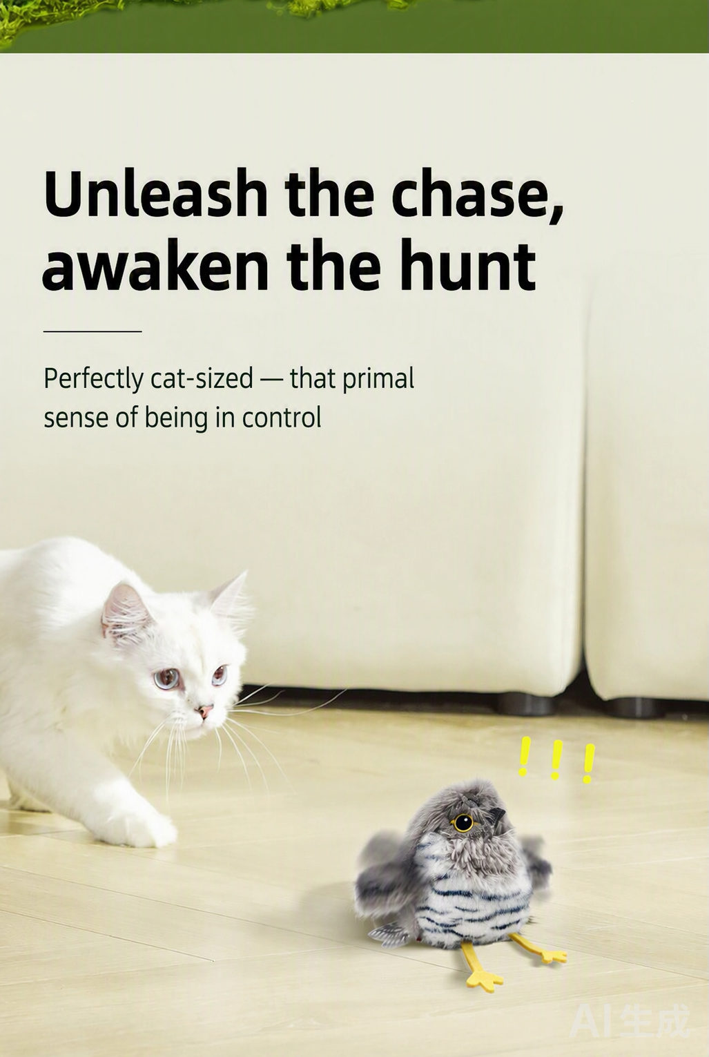 Unleash the chase, awaken the hunt — perfectly cat-sized