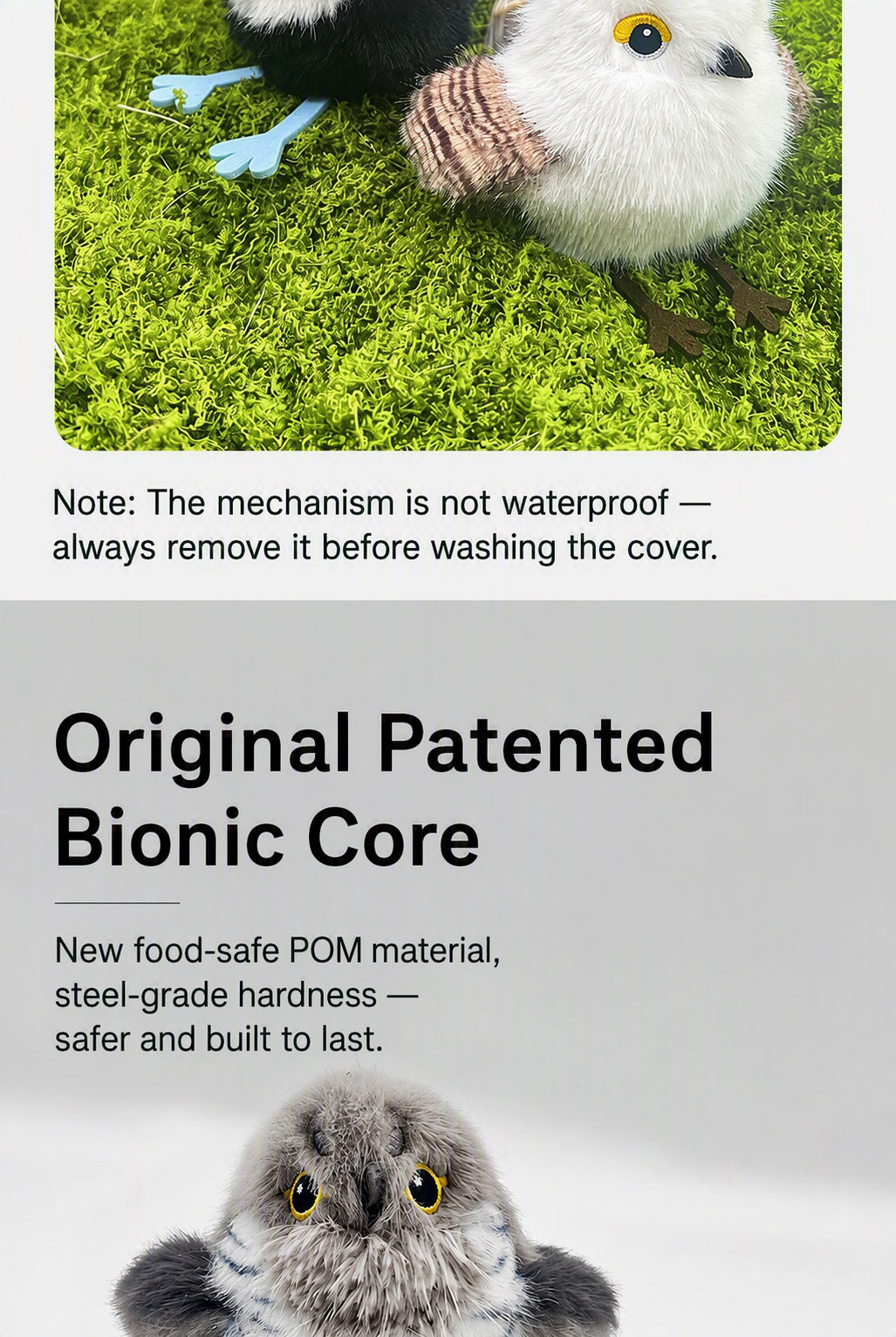Original patented bionic core — food-safe POM, steel-grade hardness