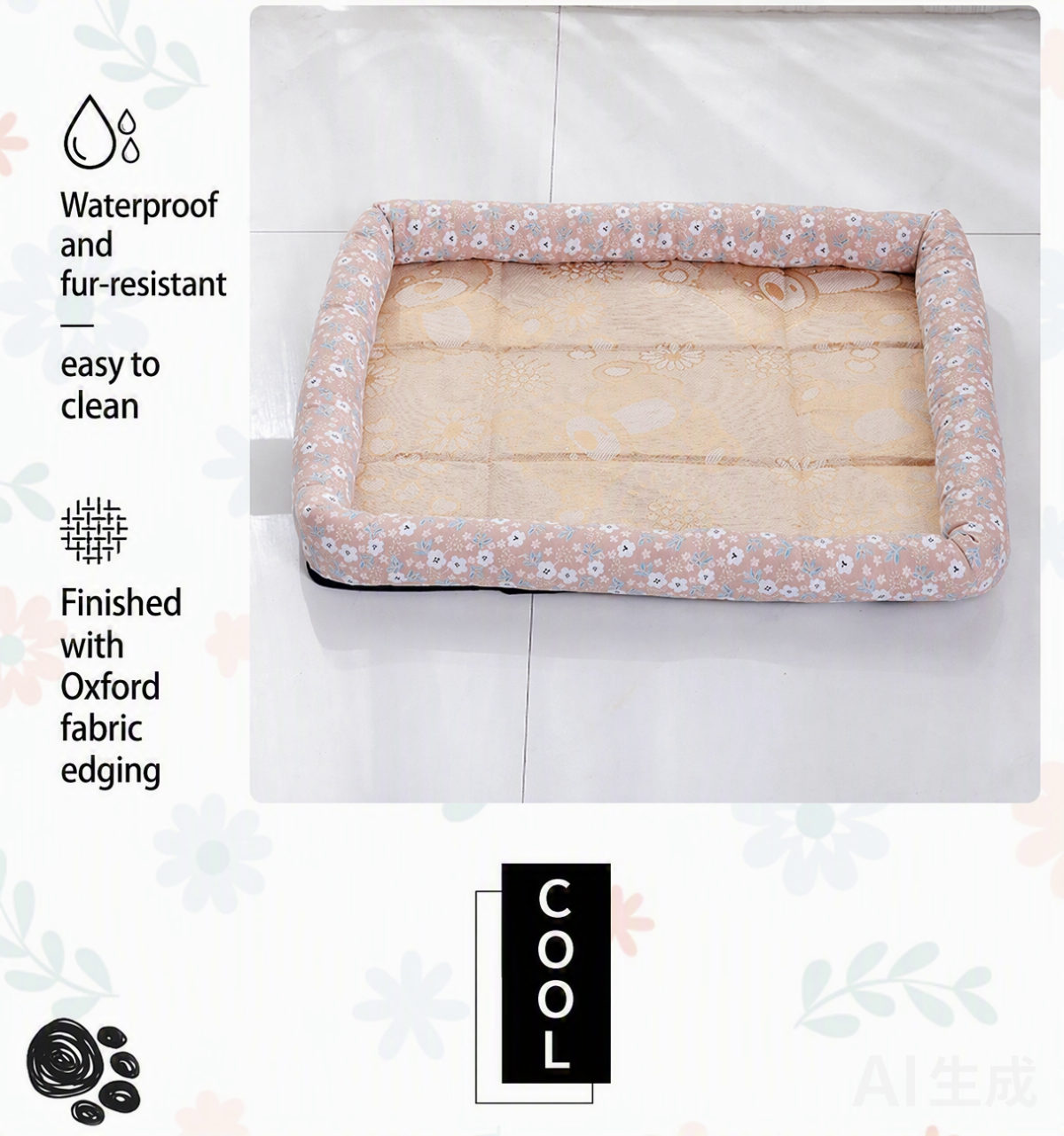 Waterproof and fur-resistant — easy to clean, Oxford fabric edging