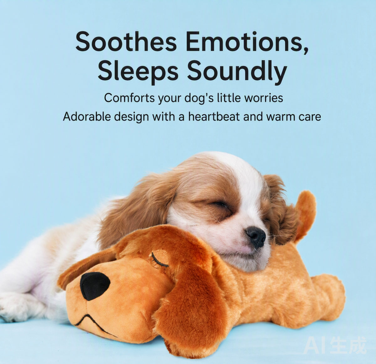 Soothes emotions, sleeps soundly — adorable design with heartbeat and warm care