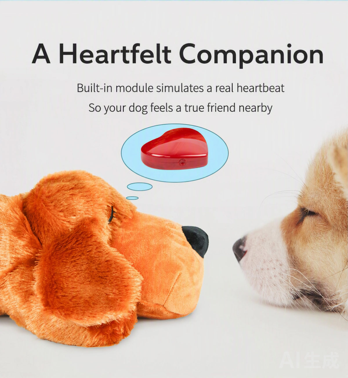 A heartfelt companion — built-in module simulates a real heartbeat