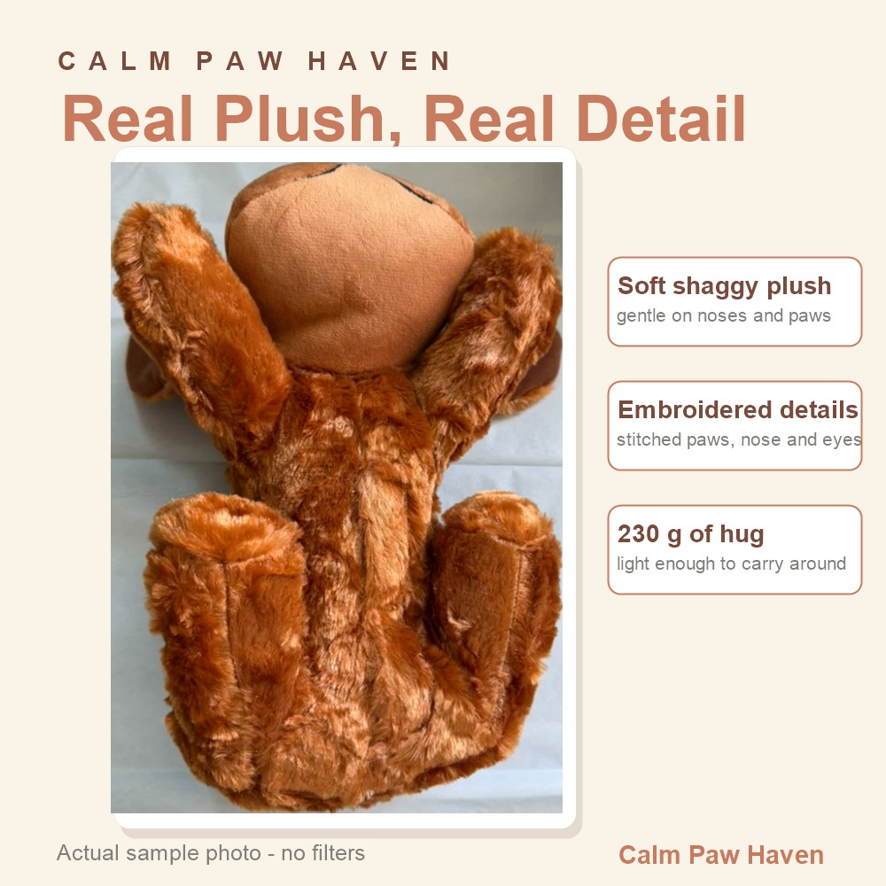 Real sample photo - plush material and stitching detail