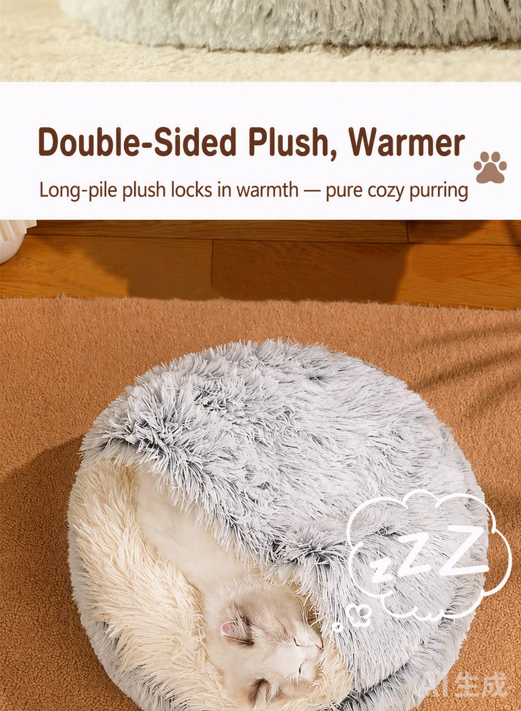 Double-sided long plush locks in warmth