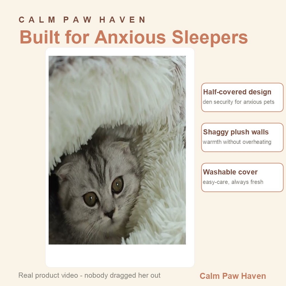 Cozy Cave Pet Bed - in use