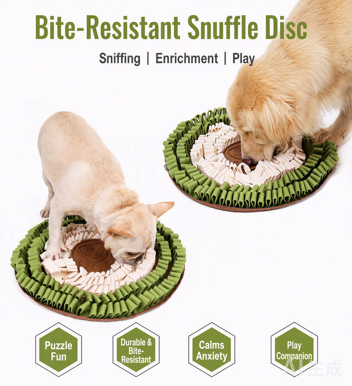 Bite-resistant snuffle disc — sniffing, enrichment and play in one