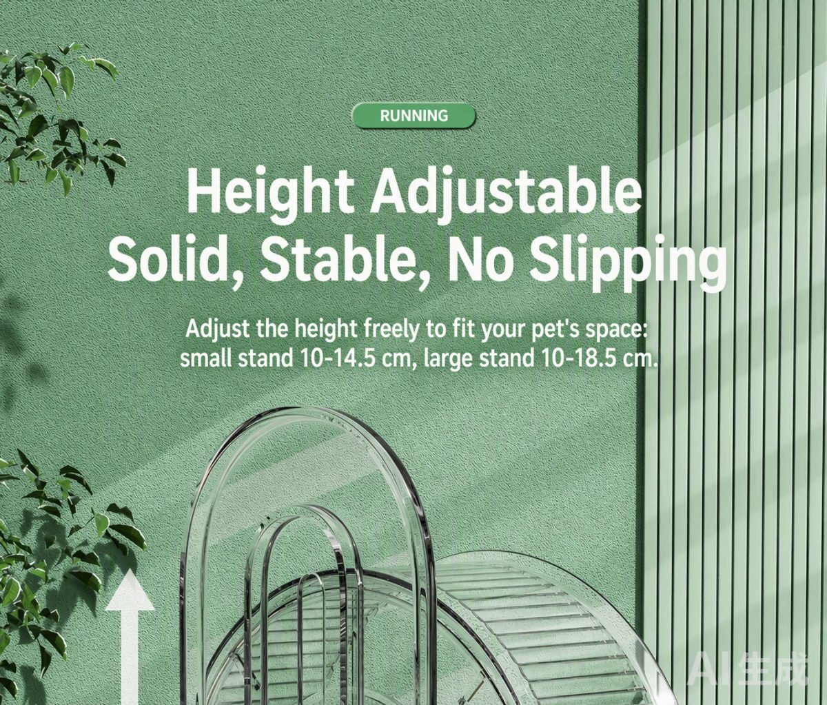 Height adjustable stand — solid, stable, no slipping; 10-18.5 cm range