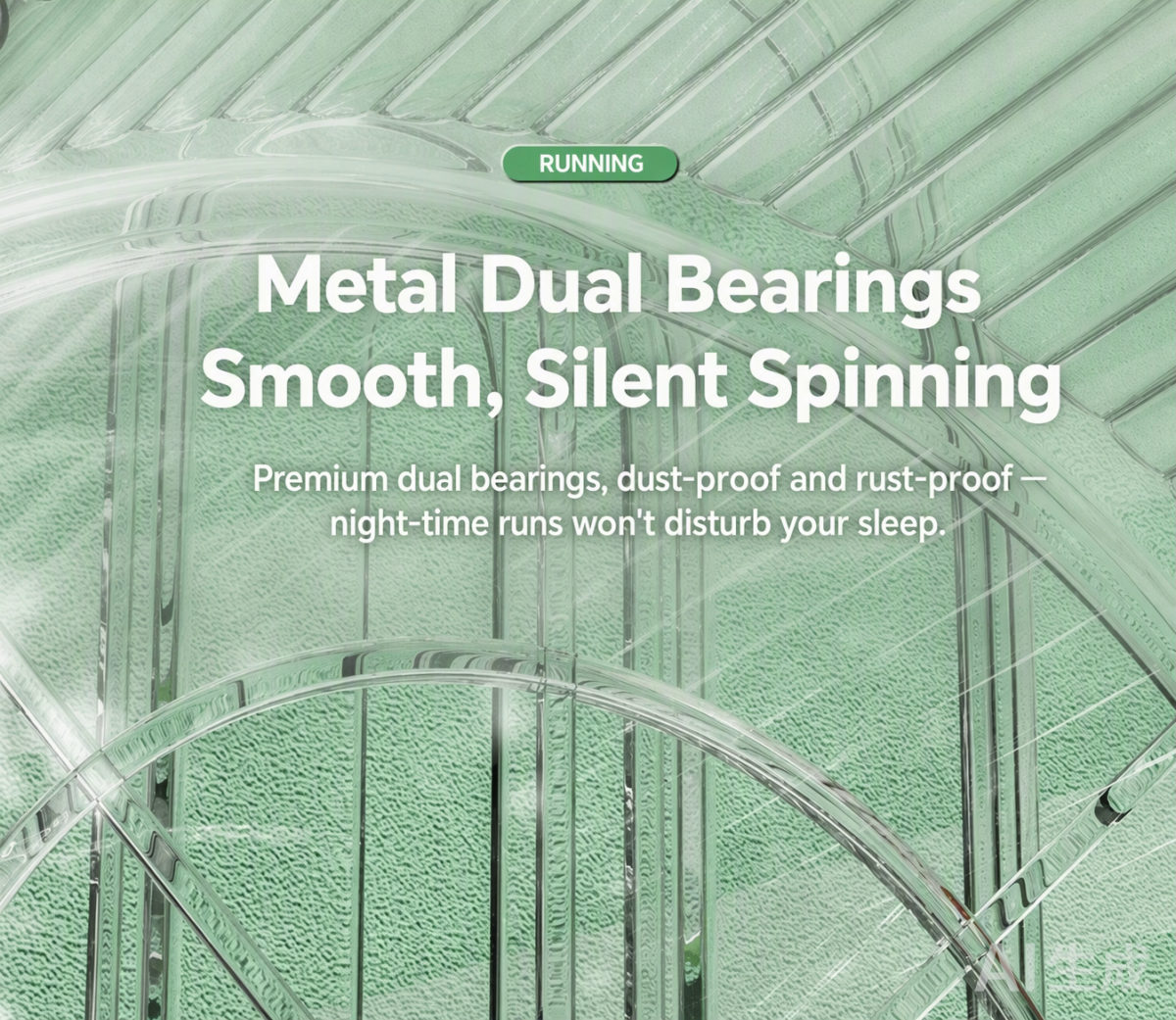 Metal dual bearings — smooth, silent spinning for night-time runs