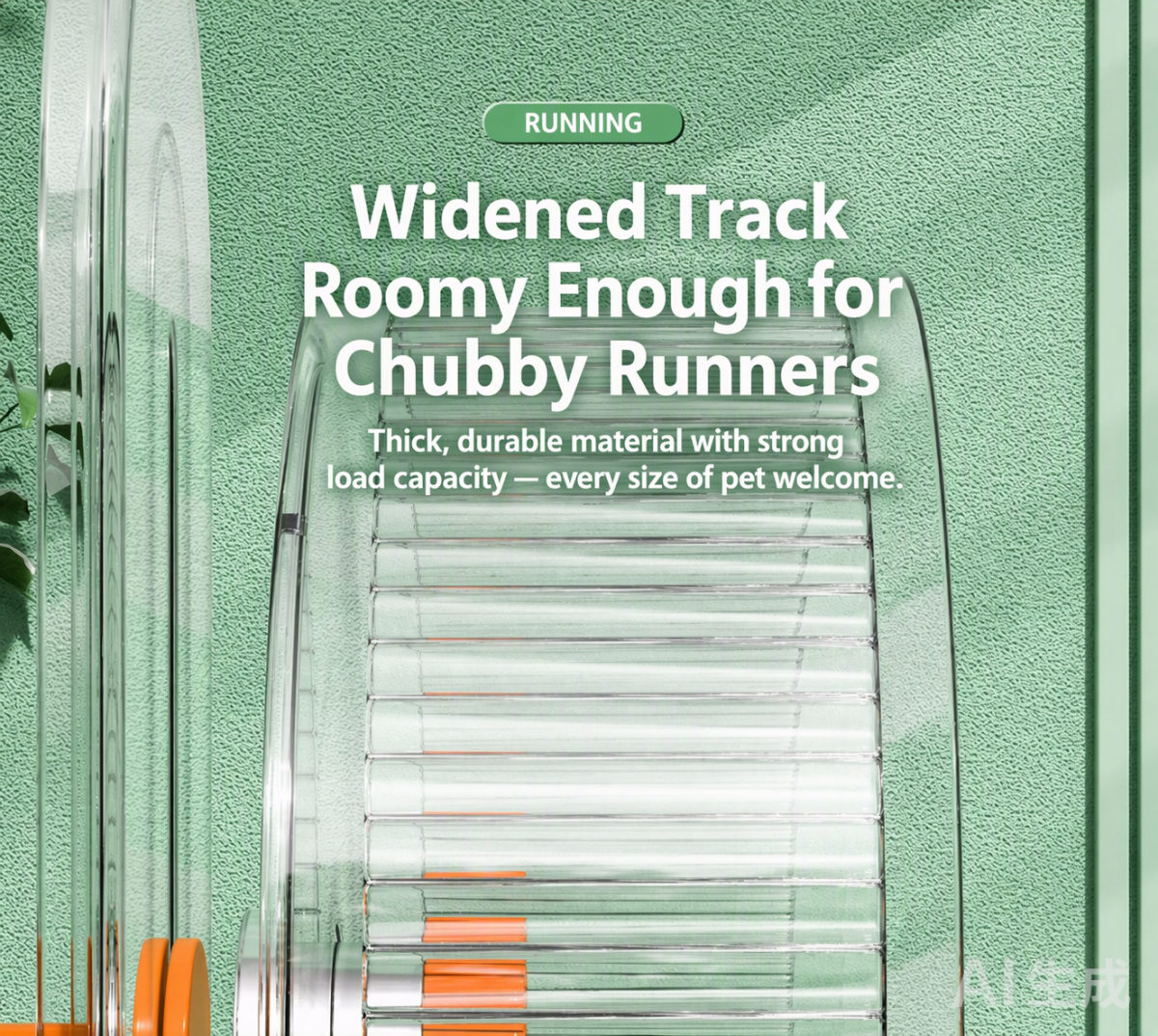 Widened track — roomy enough for chubby runners